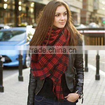 Tartan Scarf Beige Tartan Plaid Scarf photo-5