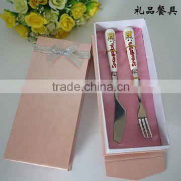 2015 Hot sale small knife and spoon ceramic cutlery set