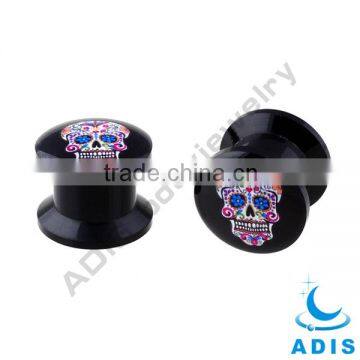Fashion Piercing Custom Wholesale Epoxy Logo Acrylic Ear Plugs photo-4