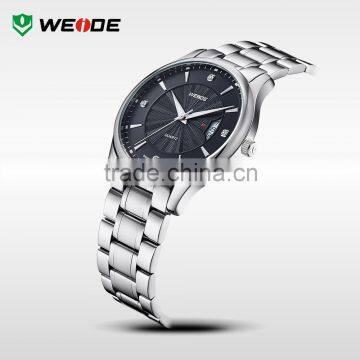 WEIDE Stainless Steel Elegance Mens Custom Logo Quartz Watch 5 Atm Water Resistant photo-3