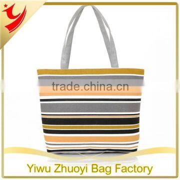 High Quality Striped Canvas Beach Bag