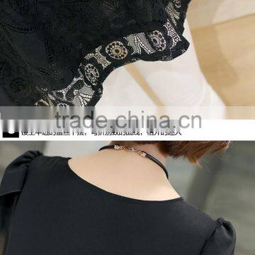 Ladies Black Lace Blouse Tops photo-4