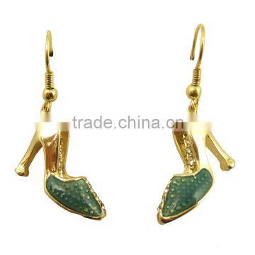 Fashionable girl high heeled shoes shape beautiful earring designs for women