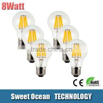 2016 Newest Design LED Filament Bulb , led A60 6W 8W Dimmable LED light bulb