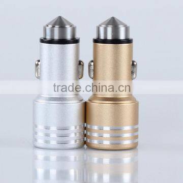 Aluminium Metal 5V 2.1A/1A 2 Port USB Car Charger for Fast Charging for Smartphones