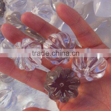 small natural rock very clear crystal pumpkin shape transparent quartz stone pendant for gift