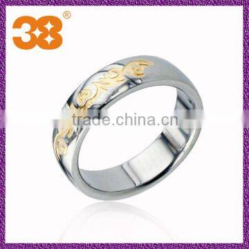 latest designed with magnetic steel gold plated silver ring