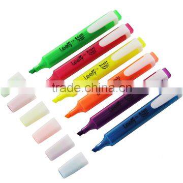 slim multi-color flat barrel highlighter pen