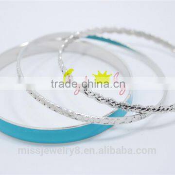 Fashion Silver Bangles Sets Multilayer Bracelet Sets(3pcs) Women Jewelry Pulseras Paint Bangle For 2016New Intrend style