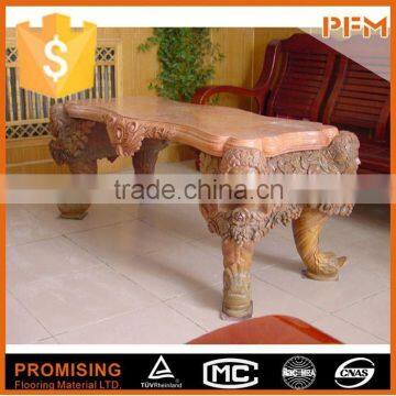 Natural Yellow Marble Chair With Hand Sculpture photo-5