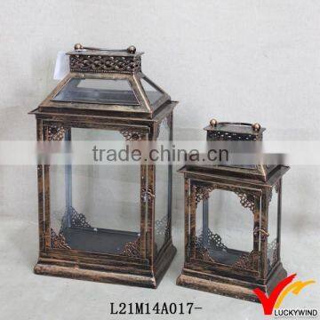 Rectangular French Antique Metal Candle Lantern Factory