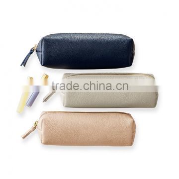 wholesale faux leather travel cosmetic zipper case bag makeup case Daily Leather Mini Roll Bag