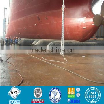 Rubber pontoon for ship launching