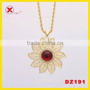 18k gold plated big stone pendant jewelry flower pendant Islamic jewelry