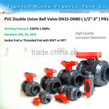 PVC Double Union Ball Valve PN16