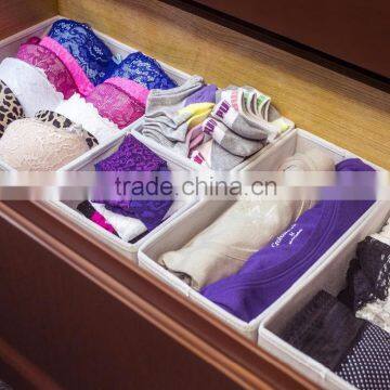 Foldable Storage Drawer Closet Dresser Organizer Bins for Underwear, Bras, Socks, Ties, Scarves, Accessories and More - 6 Piece photo-5