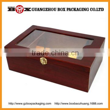 Double Wooden Wine Gift Box Acrylic Window For Wedding/Anniversary