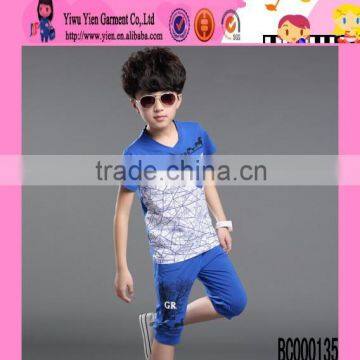 2015 Cheaper Selling Factory Direct Short Summer Set Cotton Sport Style New Design Kids Clothes Fashion