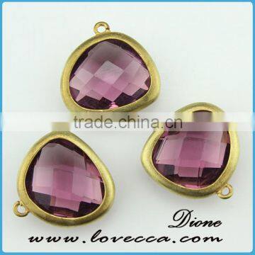 2016 Tear Drop Pink Clear Crystal Stone Pendant