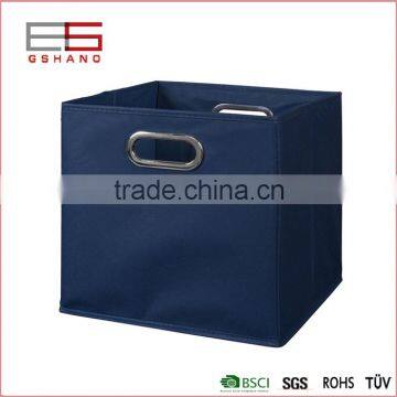 Home Folding TNT Fabric Storage Cubes Baskets With Metail Ring
