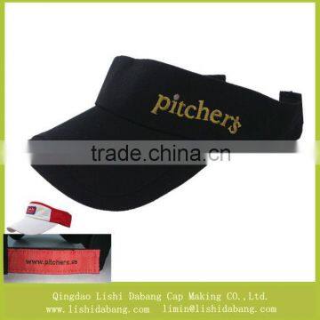 Cotton fabric sun visor cap summer cap with embroidery logo