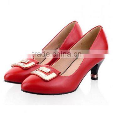 Comfortable Genuine Leather Party Pumps High Heel Shoes Latest Sweet Color Diamond Office Lady Shoes CP6663
