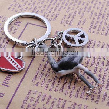 Hotsell Animal Lover Keychain Pet Series Keychain Enamel Metal Ostrich Keychain