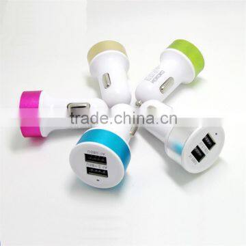 Factory Wholesale 12V 2A/1A Car Charger Both for Iphone and Andorid Phone