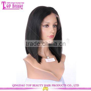 150 Density Wholesale Price Large Stock Short Hair 12 Inches Middle Part Human Hair Short Bob Lace Front Wig photo-2