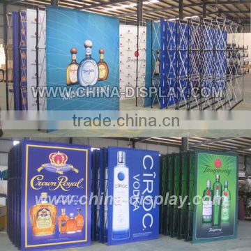 Indoor exhibition pop up stand hook and loop pop up wall display