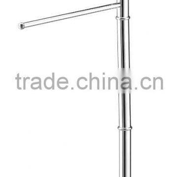 Chrome metal standing rotating towel rack white poly base