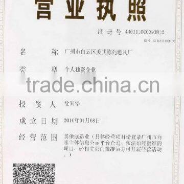 Certificate of Registry