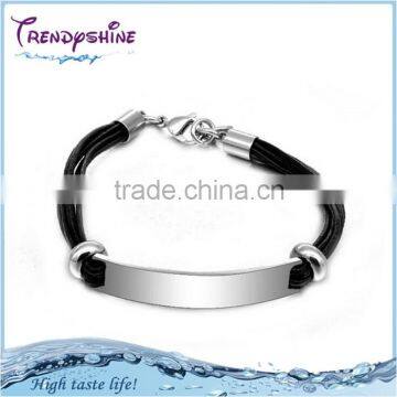 Cheap women's stainless steel fashion handmade leather bracelet