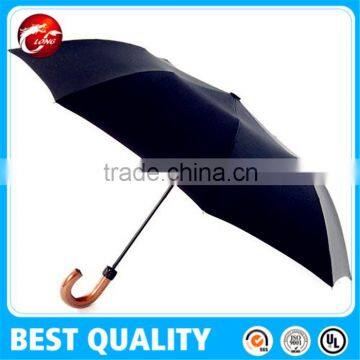 curved handle 3 fold automatic men umbrellas