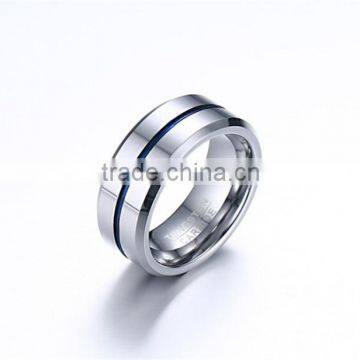 8 mm Two Tone Tungsten Engagement Band Ring photo-3