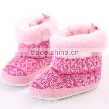 2016 super warm pink cute baby boots