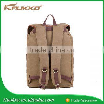 Draw String Custom Logo OEM Black Fashion Day Canvas Backpack Bag photo-3