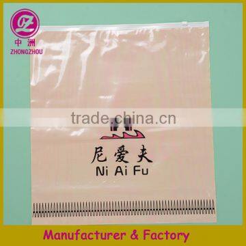 Custom removal zipper lock plastic bag apprael bag