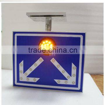 Road Safety Aluminum Led Flashing Sign Board Solar Powered Traffic Sign