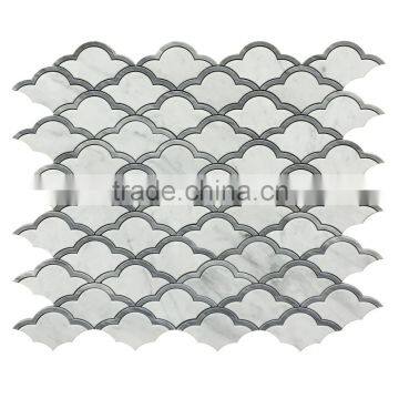 Beautiful design sea wave pattern waterjet mosaic tiles for wall