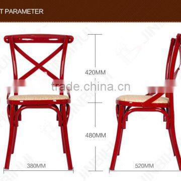 New Antique Style Cross Back Wooden Stoll Dining Chair With Rattan Seat photo-4