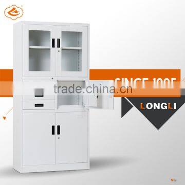 Three Division Upper Shelf Glass Door File Cabinet/Safe Office Filing Cabinet