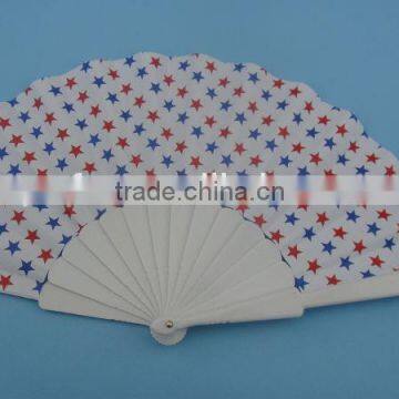 with 4c logo printed promotional plastic with fabric fan