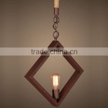 Diamond rope chandelier vintage iron pendant lamp