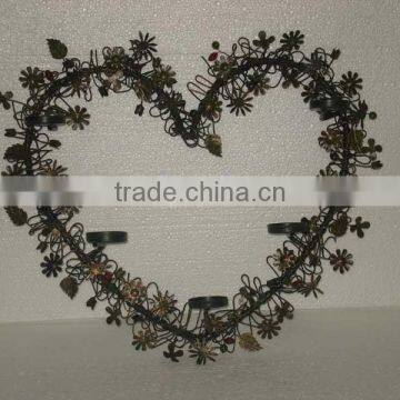 Iron wall candle holder