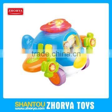 HQ Plastic Educational Toys Vehicle Plane Pull Line B/O Bump and go Toys With Music and Light for Kids