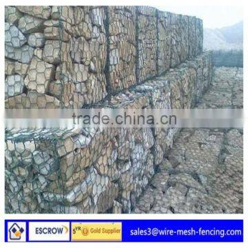 electro galvanized rock filled gabion box/PVC coated gabion cage/Professional gabion box price