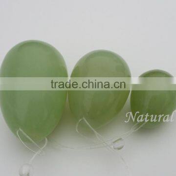 3/set Natural Good-looking Color Jade Stone Eggs Woman Vaginal Exercise Kegel Eggs Yoni Jade Eggs With Drilled Hole