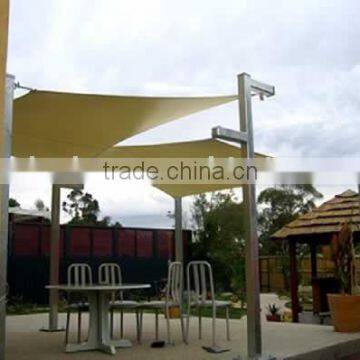 Square bright yellow sun shade sail for leisure