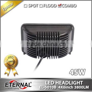 45W 4x6" High Power Led Dual Sealed Headlight H4 for Dodge GMC Lincoln Maserati With Out Mounting Brackets photo-3